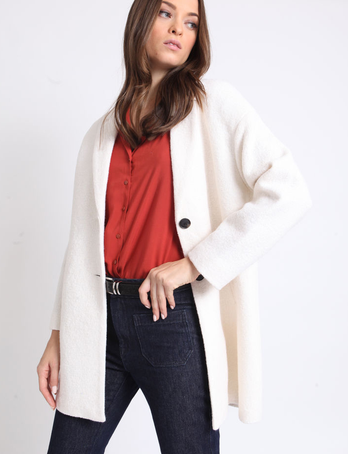 manteau femme laine blanc