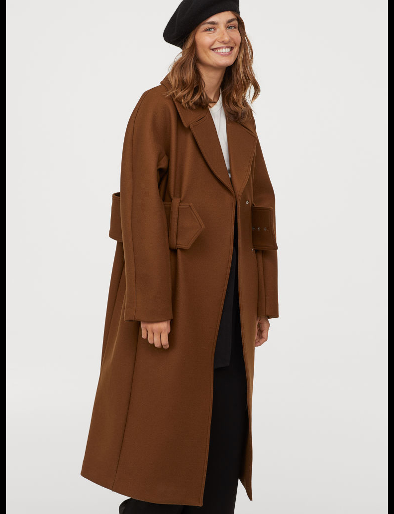 long manteau marron femme