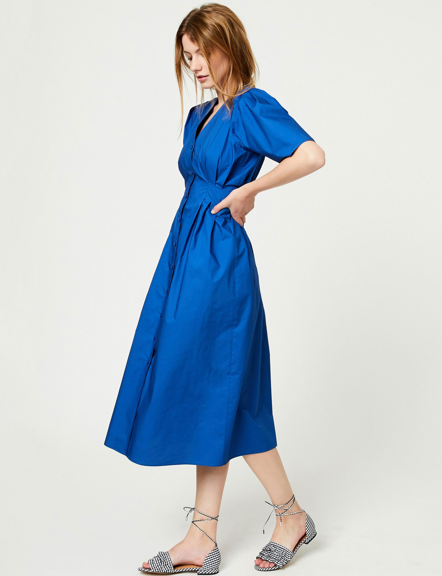 robe midi boutonnée devant