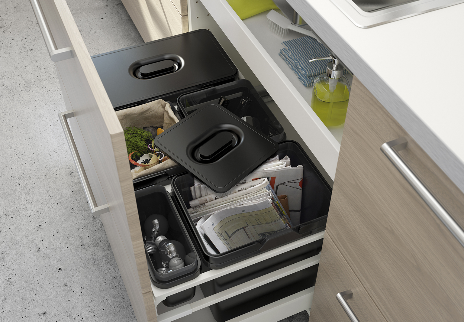 IKEA #poubelle sous evier #UTRUSTA  Meuble rangement cuisine, Rangement sous  evier ikea, Astuce rangement cuisine