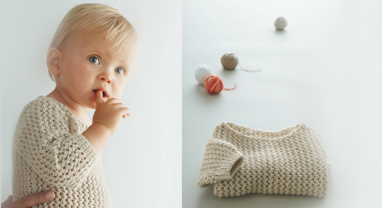 BRASSIÈRE bébé tricot, layette tricot main, en laine, cadeau naissance -   France