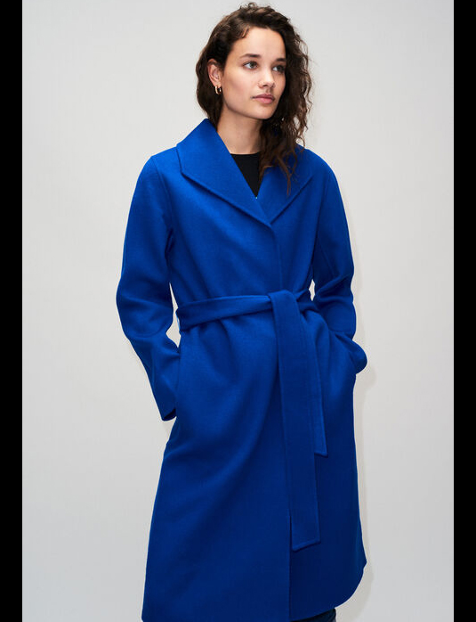 manteau long bleu roi