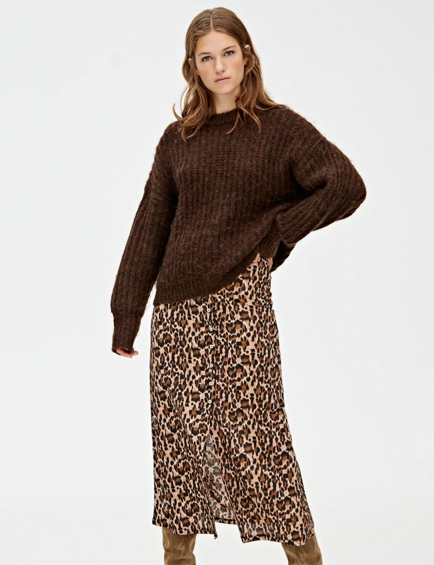 jupe leopard pull and bear