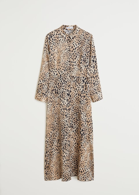 robe longue leopard mango